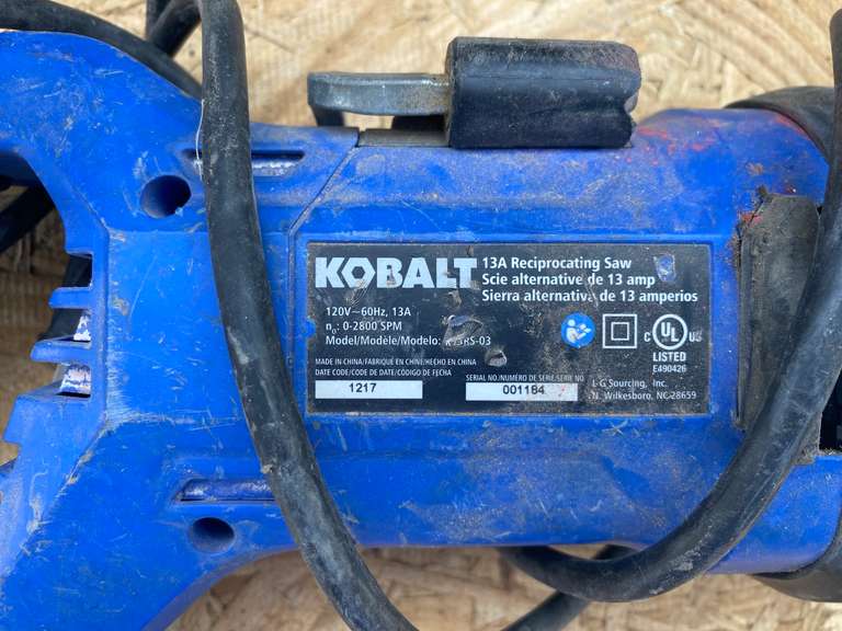 Kobalt 13A Reciprocating Saw Gavel Roads Online Auctions